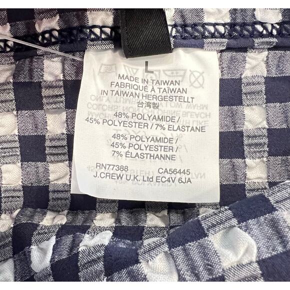 NWT J CREW Ruffle Cover Up Wrap Skirt Blue Gingham Women's L Pool Beach Swim New - Picture 5 of 5